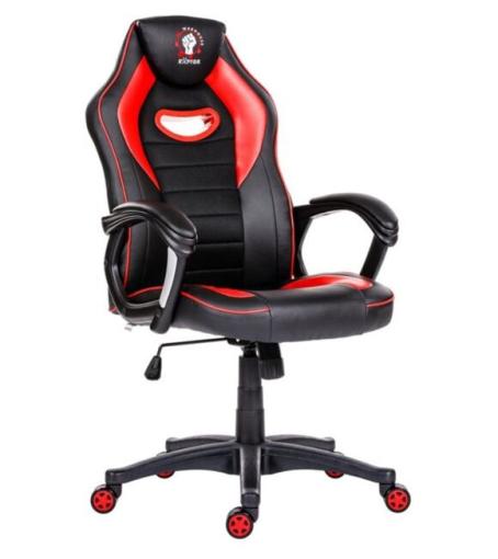 RAPTOR - Kancelárska stolička čierna/červené koženka
