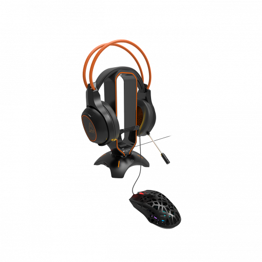 Canyon WH-200 čierny 3v1, stojan pre headset + bungee stabilizátor kábla + USB hub - Stojan na slúchadlá