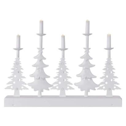 Emos LED svietnik – vianočné stromy so sviečkam 24cm, 2x AA, teplá biela, časovač - Vianočná dekorácia