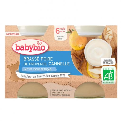 BABYBIO Brassé hruška škorice 2x 130 g