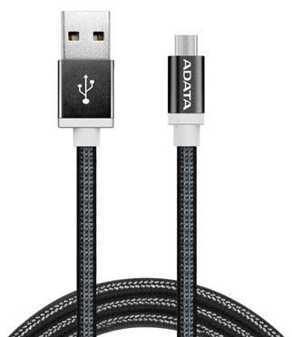 ADATA pletený micro USB kábel 1m čierny - dátový kábel