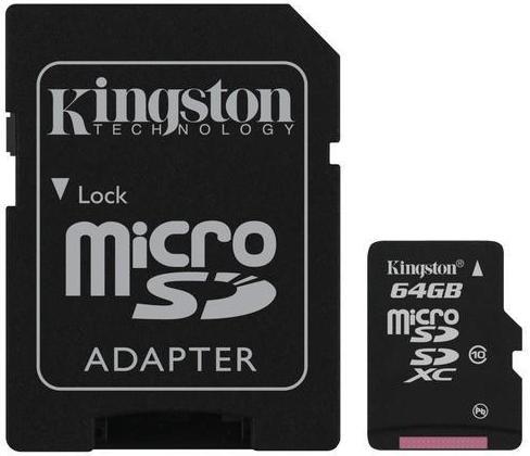 Kingston MicroSDXC 64GB Class 10 - Pamäťová karta + adaptér