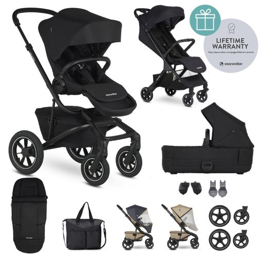 EASYWALKER Kočík kombinovaný Jimmey Pepper Black XXL AIR + RWS + Jackey Shadow Black