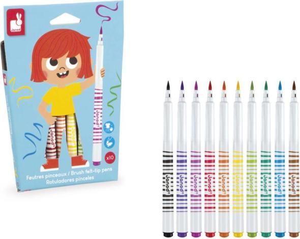 Janod Janod Colorino Detské fixky 12 farieb s mäkkým hrotom