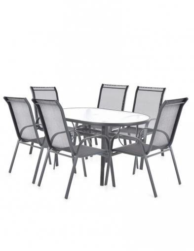 Hecht EKONOMY SET 6 - Záhradný nábytok - stôl sklenený+6ks stoličiek
