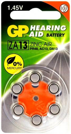 GP ZA13 6ks - Batérie zinkovzdušné do naslúchadiel