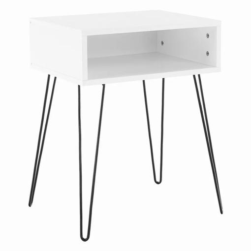 HONEJ BI/CI - Príručný/nočný stolík 45x35x58 cm, biela/čierna