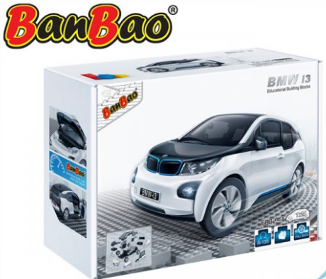 BanBao BMW I3 biele 1:24 spätný chod - Stavebnica