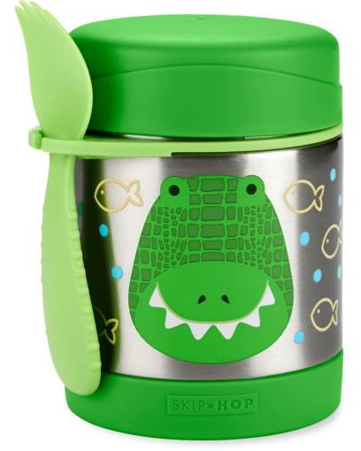 SKIP HOP Zoo Termoska na jedlo s lyžičko/vidličkou Krokodíl 325 ml, 3r+