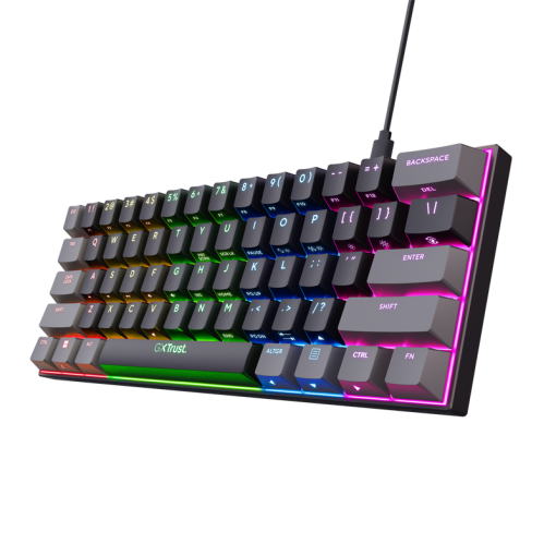 Trust GXT 867 Acira 60% Mini Mechanical Gaming Keyboard US - mini mechanická klávesnica s plným RGB podsvietením