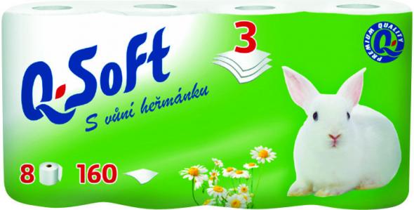 Q Soft 8x160útr. 3vr harmanček - Toaletný papier
