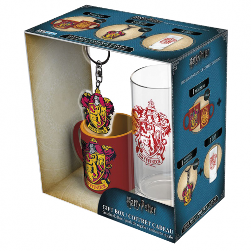 Darčekový set Harry Potter - Chrabromil - Pohár+hrnček+kľúčenka