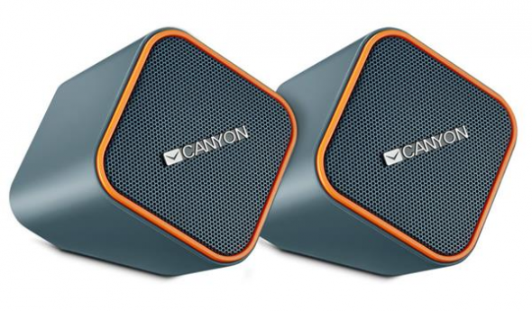 Canyon 2x 2.5W - Reproduktory 2.0 šedo-oranžové