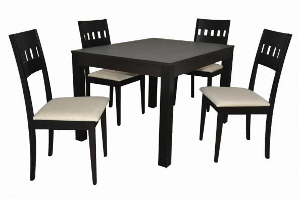 KETTY rozťahovací + 4 x stolička SISA - SET stôl 120x90(+50)cm+ 4x stolička, prevedenie wenge
