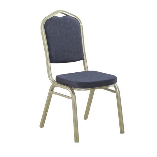 ZINA 2 NEW SI - Stohovateľná stolička sivá/champagne rám