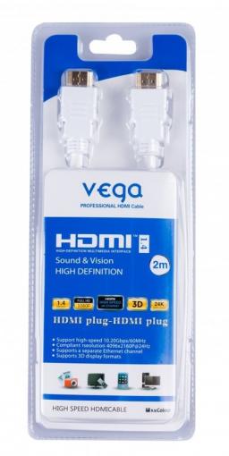 Vega AA-890 HDMI kábel profesional 3D gold 2m biely - Prepojovací kábel