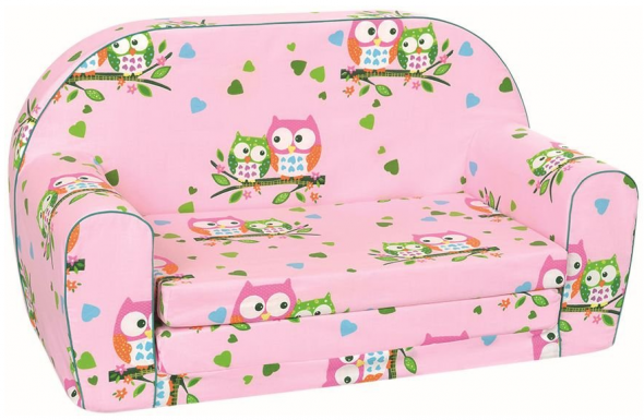 Minipohovka ružová sovičky - Detská sedačka