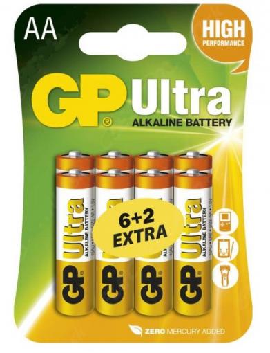 GP Ultra LR6 (AA) 6+2ks - Batérie alkalické