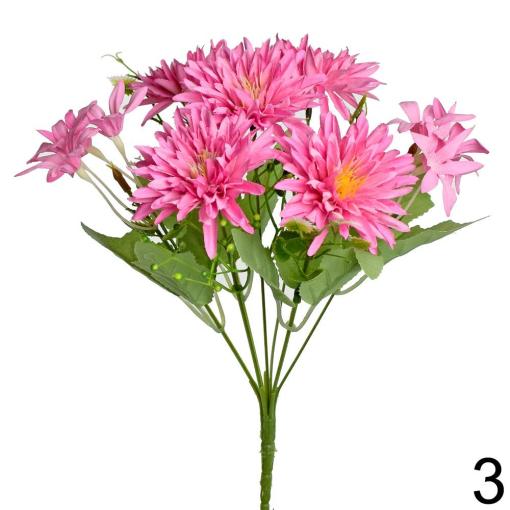 Kytica chryzantémy ružová X7 30cm - Umelé kvety