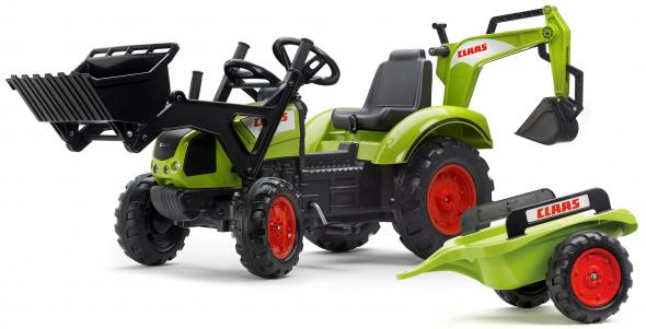 Falk FALK Šliapací traktor 2070Y Claas Arion 430 s nakladačom, rýpadlom a vlečkou - Šľapadlo