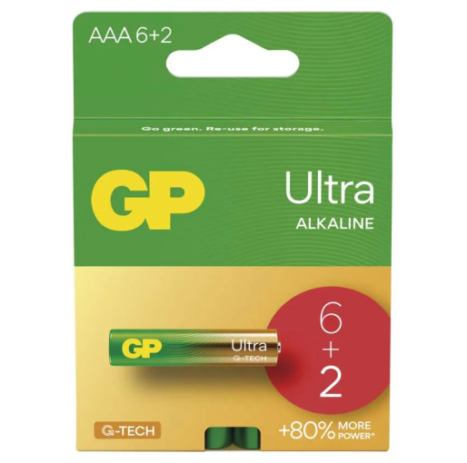 GP Ultra LR03 (AAA) 6+2ks - Batérie alkalické
