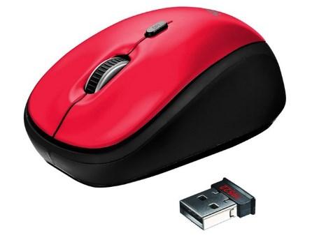Trust Yvi red - Wireless optická myš červená
