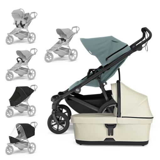 THULE Kočík Urban Glide 4-wheel Mid Blue/Soft Beige set XXL