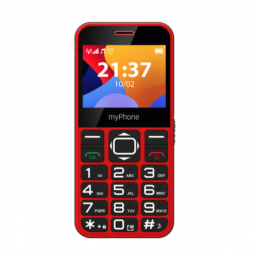 myPhone HALO HALO 3 červený - Mobilný telefón Senior s nabíjacím stojanom