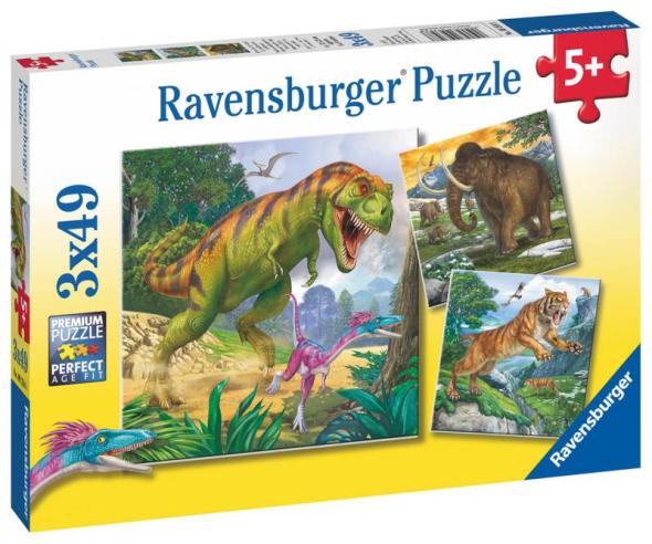 Ravensburger Dinosaury a čas 3x49 dielikov