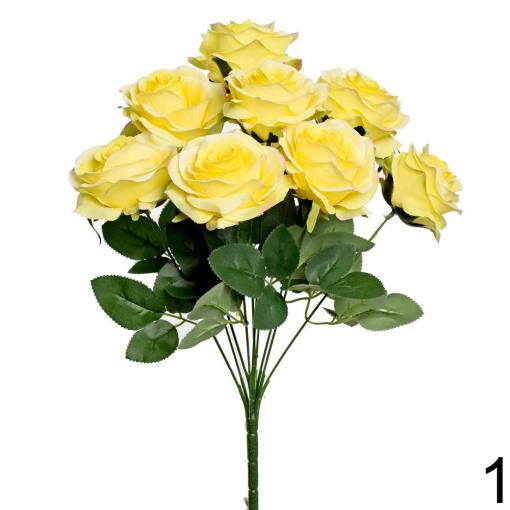 Kytica ruží ŽLTÁ 43cm - Umelé kvety