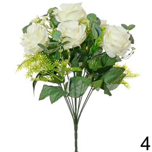 Kytica ruže BIELA 35cm - Umelé kvety