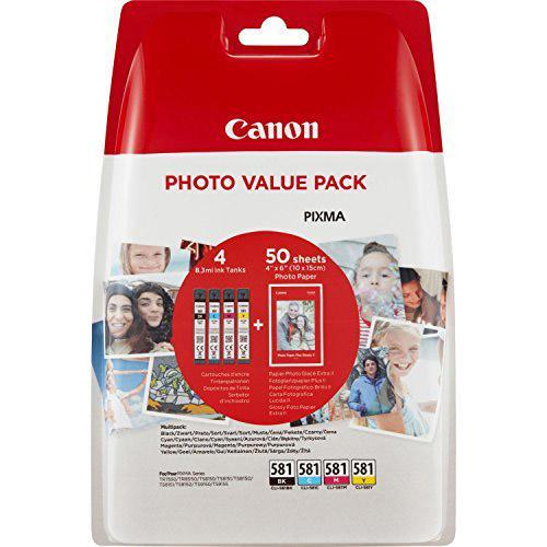 Canon CLI-581 set CMYK XL + 50ks fotopapier 10x15cm - Náplň pre tlačiareň