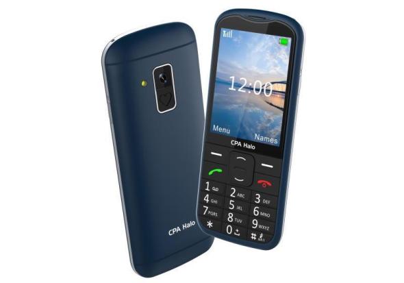 CPA HALO 28 Senior modrý - Mobilný telefón s nabíjacím stojanom