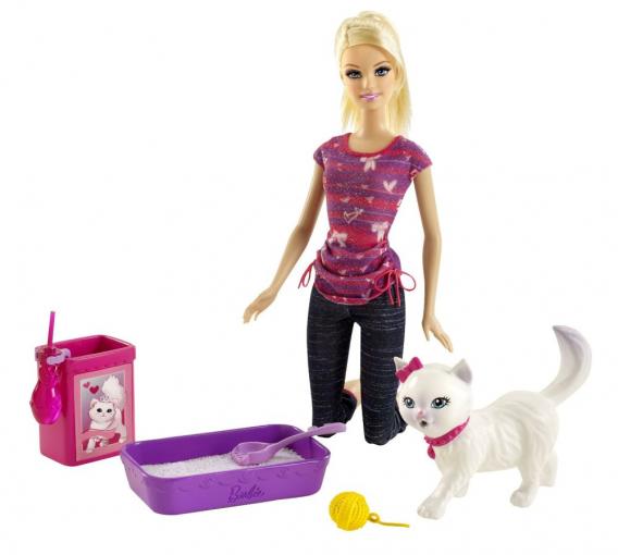 Mattel Barbie Hrací set s mačiatkom - Bábika