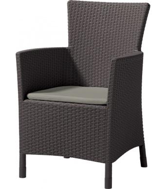TOPGARDEN MONTANA BT 215520 HN - záhradná stolička, plast-ratan hnedá