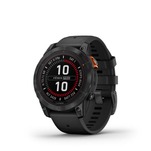 Garmin fenix 7 Pro Solar, Slate Gray Stainless Steel, Black Band - prémiové multišportové GPS hodinky