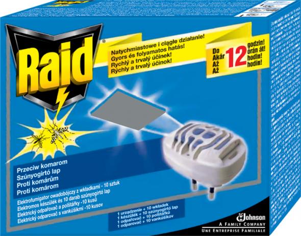 Raid - Elektrický suchý vankúšik 1 + 10 ks