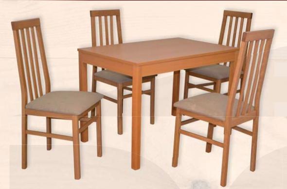 JUMBO 110Pevný + 4 x stolička CRIS - stôl 110x68cm, farebné prevedenie MIX