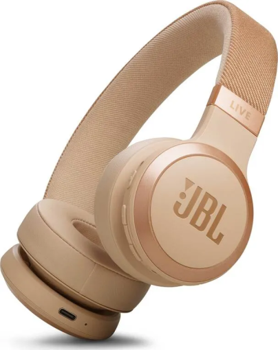 JBL Live 670NC Sand - Bezdrôtové slúchadlá na uši so skutočne adaptívnym potlačením hluku