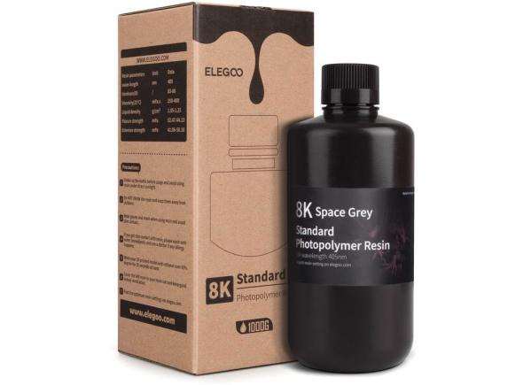 ELEGOO 8K Standard Resin 1 kg, vesmírne sivá - UV živica