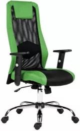 SANDER ZE - kancelárska stolička so sieťovým operadlom, zelená látka / čierna sieťovina