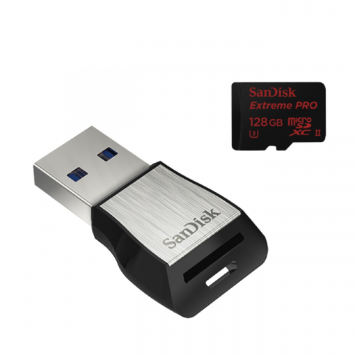 SanDisk Extreme Pro microSDXC 128GB Class 10 UHS-II U3 (r275/w100) - Pamäťová karta + USB 3.0 čítačka