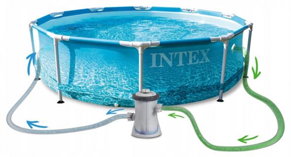 Intex Záhradný bazén INTEX 28208 Beachside Metal Frame 305 x 76 cm s kartušovou filtráciou - Bazén