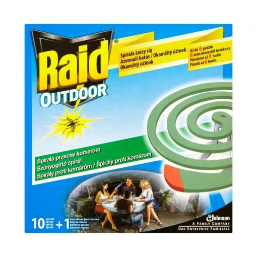 Raid Outdoor Špirála proti komárom 10ks - insekticídny odpudzovač komárov