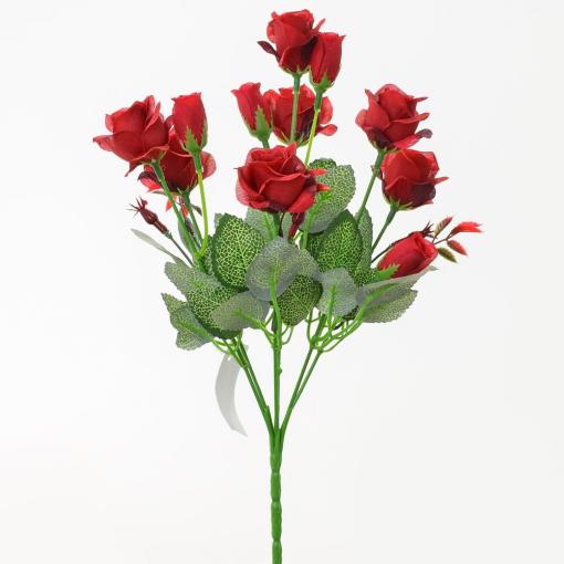 Kytica ruža X7 červená 31cm - Umelé kvety