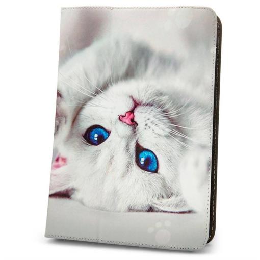 GreenGo Knižkové puzdro (Fashion) Cute Kitty univerzálne 9-10" - Puzdro na tablet do 9-10"