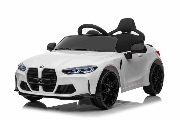BENEO BMW M4, biele, 2,4 GHz dialkové ovládanie, USB / Aux Vstup, odpruženie, 12V batéria, LED Svetl - Elektrické autíčko