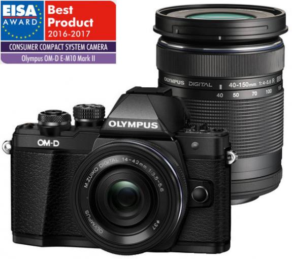 Olympus OM-D E-M10 Mark II čierny Kit + EZ-M 14-42mm EZ čierny + EZ-M 40-150mm R čierny - Digitálny fotoaparát