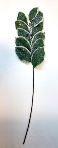 DecorGlass - Vetvička zamrznuté listy zelená 62cm