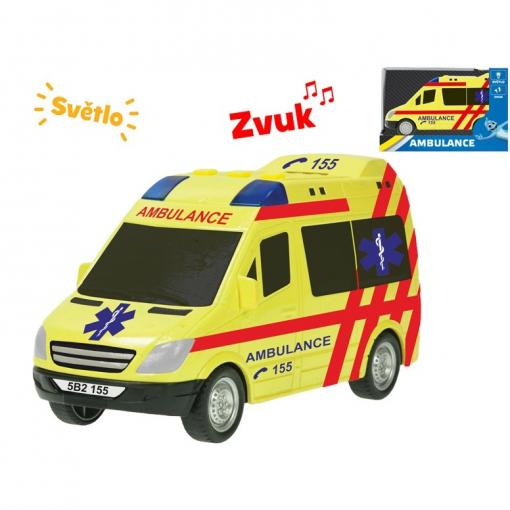 MIKRO -  Auto Ambulancia 18cm zotrvačník, svetlo, zvuk - Auto